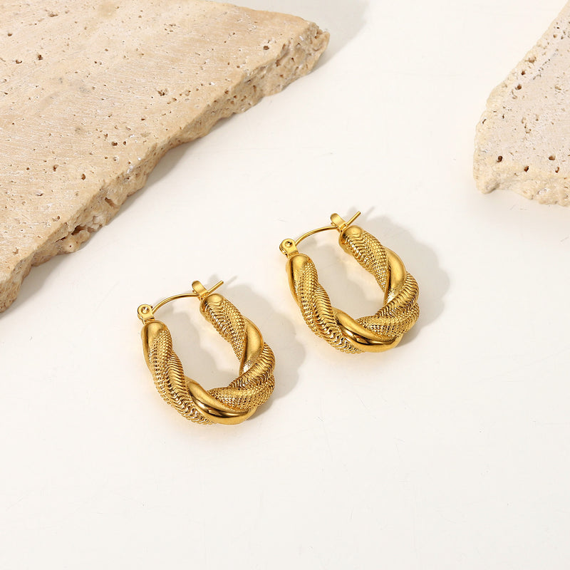 Devoted to You Twisted Gold Hoop Earrings