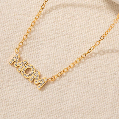 1# BEST Gold Mom Diamond Pendant Necklace Jewelry Gift for Women | #1 Best Most Top Trendy Trending Aesthetic Yellow Gold Diamond Mama Letter Pendant Necklace Jewelry Gift for Women, Girls, Girlfriend, Mother, Wife, Ladies | Mason & Madison Co.