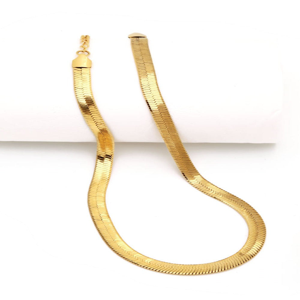 Wholesale Custom Adjustable Stainless Steel Women Men Choker Herringbone  Necklace gold Snake chain From m.