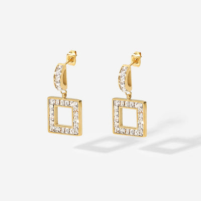 Best Gold Diamond Earrings Jewelry Gift | Best Aesthetic Yellow Gold Diamond Drop Earrings Jewelry Gift for Women, Girls, Girlfriend, Mother, Wife, Daughter | Mason & Madison Co.