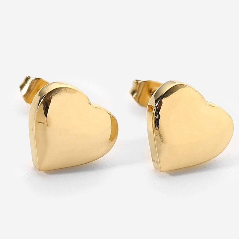 Best Gold Jewelry Gift | Best Aesthetic Yellow Gold Heart Stud Earrings Jewelry Gift for Women, Girls, Girlfriend, Mother, Wife, Daughter | Mason & Madison Co.