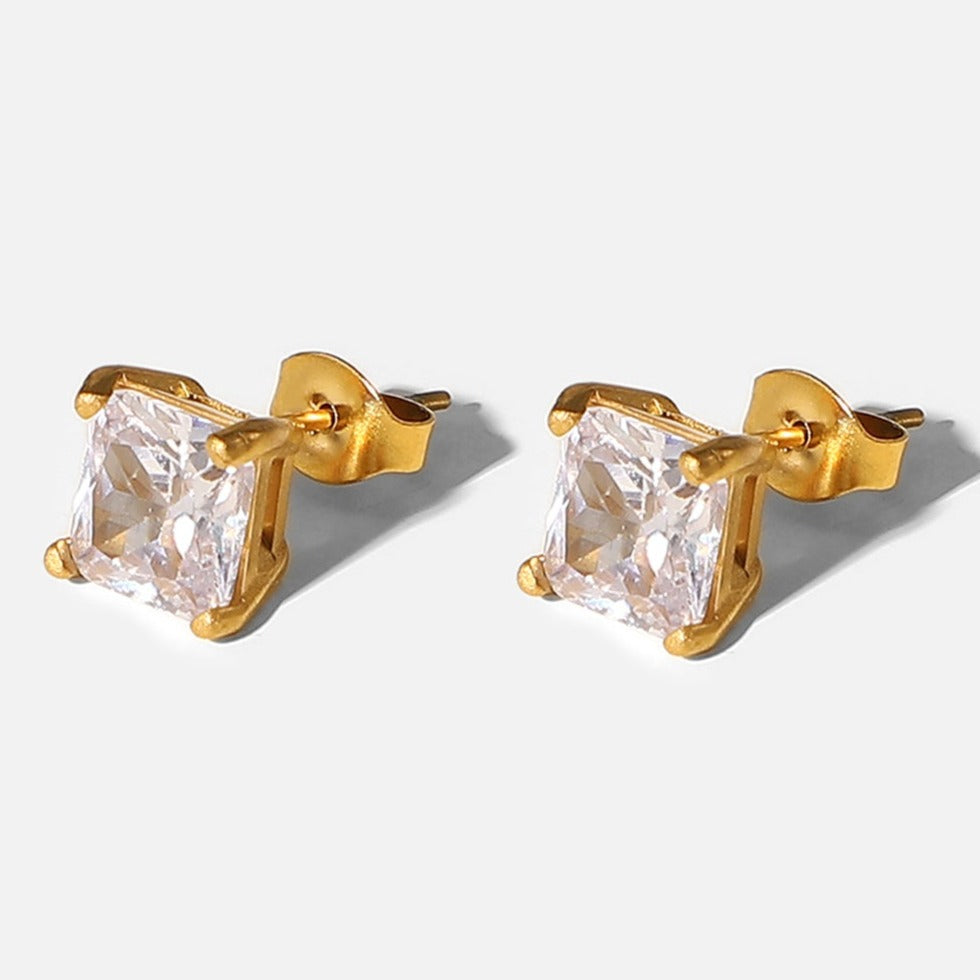 Best Gold Jewelry Gift | Best Aesthetic Yellow Gold Cubic Diamond Stud Earrings Jewelry Gift for Women, Girls, Girlfriend, Mother, Wife, Daughter | Mason & Madison Co.