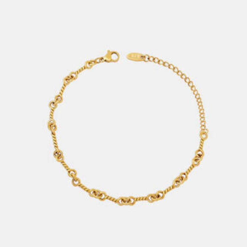 Gold Rope Link Chain Bracelet