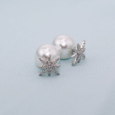 Best Silver Pearl Jewelry Gift | Best Aesthetic Silver Star Stud Pearl Earrings Jewelry Gift for Women, Girls, Girlfriend, Mother, Wife, Daughter | Mason & Madison Co.