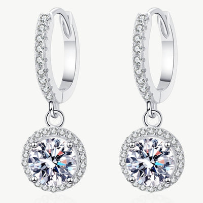 Best Diamond Round Drop Earrings Jewelry Gift | Best Aesthetic Silver 2 Carat Diamond Round Drop Earrings Jewelry Gift for Women, Girls, Girlfriend, Mother, Wife, Daughter | Mason & Madison Co.