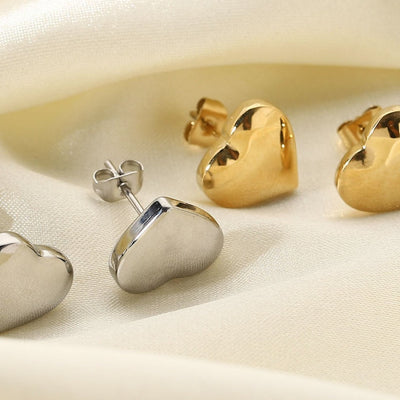 Best Silver Jewelry Gift | Best Aesthetic Silver Heart Stud Earrings Jewelry Gift for Women, Girls, Girlfriend, Mother, Wife, Daughter | Mason & Madison Co.