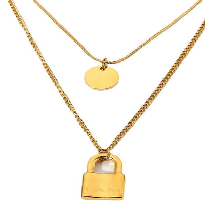 Best Gold Jewelry Gift | Best Aesthetic Double Layered Yellow Gold Pendant Necklace Jewelry Gift for Women, Girls, Girlfriend, Mother, Wife, Daughter | Mason & Madison Co.