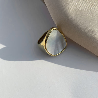 Best Gold Jewelry Gift | Best Aesthetic Yellow Gold Shell Ring Jewelry Gift for Women, Girls, Girlfriend, Mother, Wife, Daughter | Mason & Madison Co.