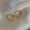Women's Gold Pearl Hoop Earrings, Best Twisted Gold Pearl Hoop Earrings Jewelry Gift for Women, Mother, Wife, Mason & Madison Co.
