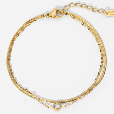  Gold Double Layer Bracelet Double Herringbone Bracelet