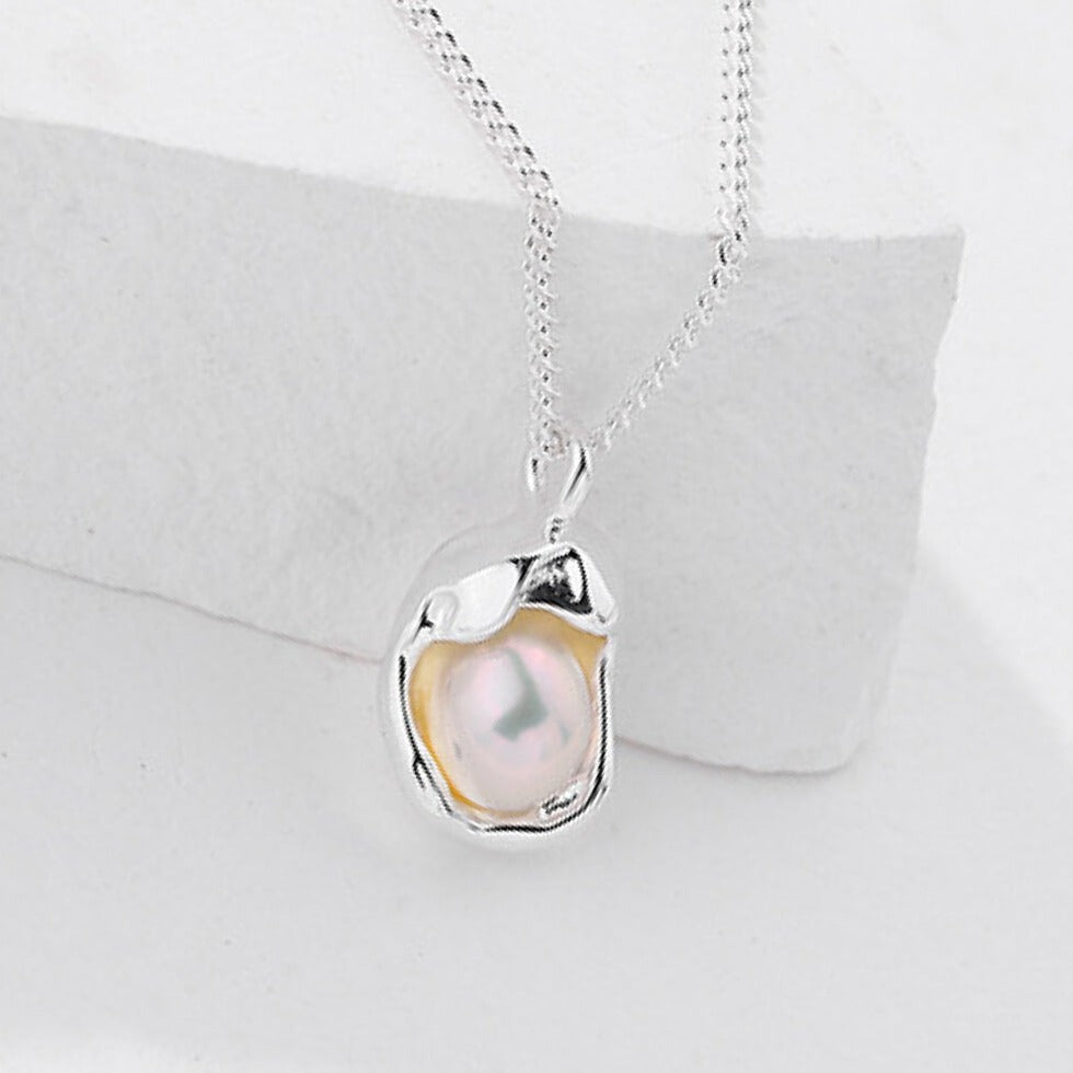 Best Silver Pearl Pendant Necklace Jewelry Gift | Best Aesthetic Silver Pearl Pendant Necklace Jewelry Gift for Women, Girls, Mother, Wife | Mason & Madison Co.