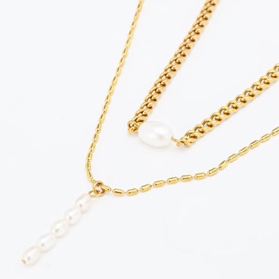 Best Gold Layering Pearl Pendant Necklace Jewelry Gift | Best Aesthetic Yellow Gold Chain Pearl Pendant Necklace Jewelry Gift for Women, Girls, Girlfriend, Mother, Wife, Daughter | Mason & Madison Co.