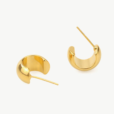 Best Gold C-Hoop Stud Earrings Jewelry Gift | Best Aesthetic Yellow Gold C Hoop Stud Earrings Jewelry Gift for Women, Girls, Girlfriend, Mother, Wife, Daughter | Mason & Madison Co.