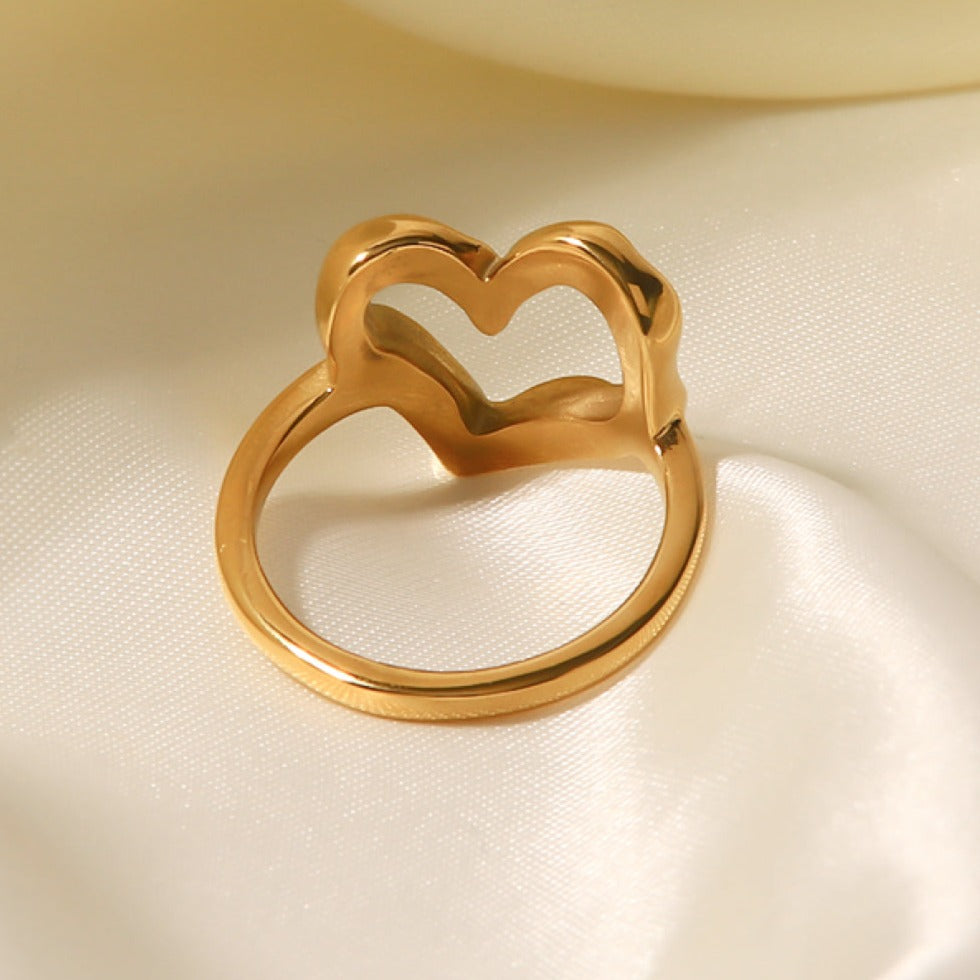 Yellow Gold Two Heart Ring Latest New Trendy Girls Valentine Love Gift  Jewelry | eBay