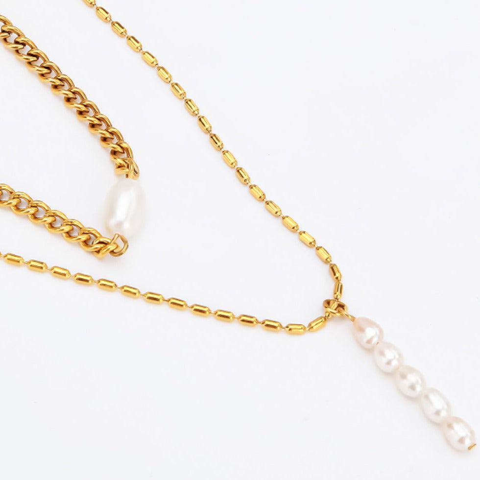 Best Gold Pearl Chain Necklace Jewelry Gift  Best Aesthetic Yellow Gold  Pearl Necklace Jewelry Gift for Women, Girls, Girlfriend, Mother, Wife -  Mason & Madison Co.