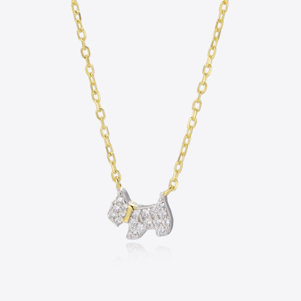 Diamond Puppy Pendant Necklace
