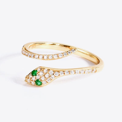 Best Gold Diamond Ring Jewelry Gift | Best Aesthetic Yellow Gold Diamond Snake Ring Jewelry Gift for Women, Girls, Girlfriend, Mother, Wife, Daughter | Mason & Madison Co.