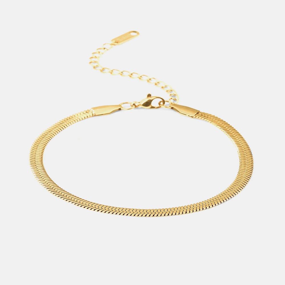 Best Gold Herringbone Snake Chain Bracelet Jewelry Gift | Best Aesthetic Yellow Gold Chain Bracelet Jewelry Gift for Women, Girls, Girlfriend, Mother, Wife, Daughter | Mason & Madison Co.