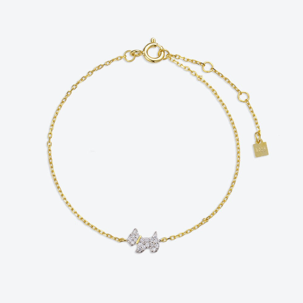 Best Gold Jewelry Gift | Best Aesthetic Yellow Gold Diamond Puppy Pendant Bracelet Jewelry Gift for Women, Girls, Girlfriend, Mother, Wife, Daughter | Mason & Madison Co.