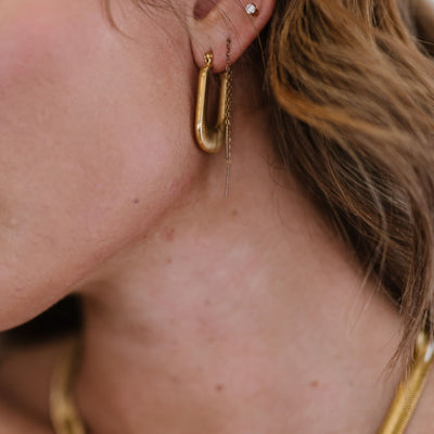 Best Gold U-Hoop Earrings Jewelry Gift | Best Aesthetic Yellow Gold Hoop Earrings Jewelry Gift for Women, Girls, Girlfriend, Mother, Wife, Daughter | Mason & Madison Co.