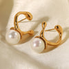 Women's Gold Pearl Stud Earrings Jewelry, Best Gold Pearl Stud Earrings for Women Gift, Mason & Madison Co.