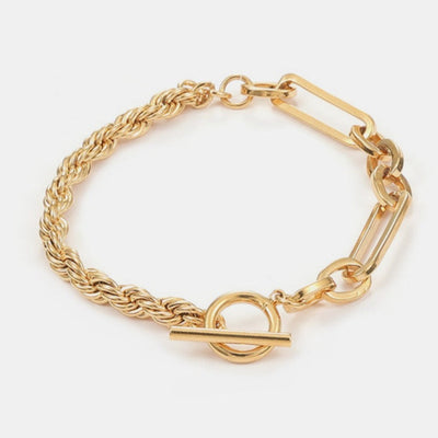 Best Gold Chain Bracelet Jewelry Gift | Best Aesthetic Yellow Gold Twisted Chain Bracelet Jewelry Gift for Women, Girls, Girlfriend, Mother, Wife, Daughter | Mason & Madison Co.