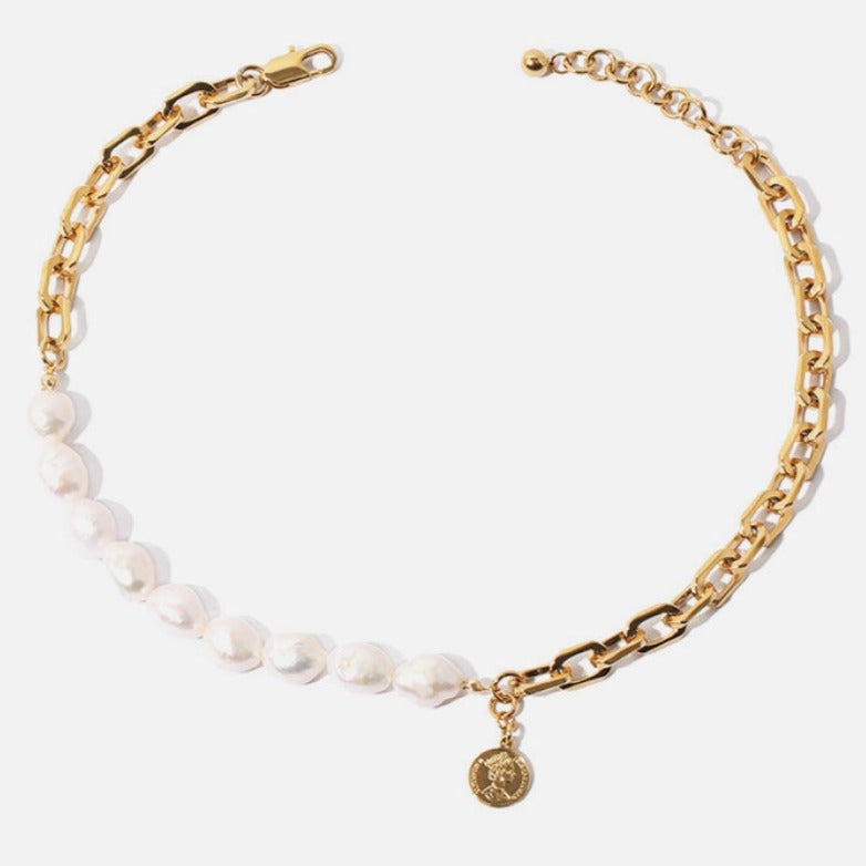 Best Gold Pearl Chain Necklace Jewelry Gift  Best Aesthetic Yellow Gold  Pearl Necklace Jewelry Gift for Women, Girls, Girlfriend, Mother, Wife -  Mason & Madison Co.