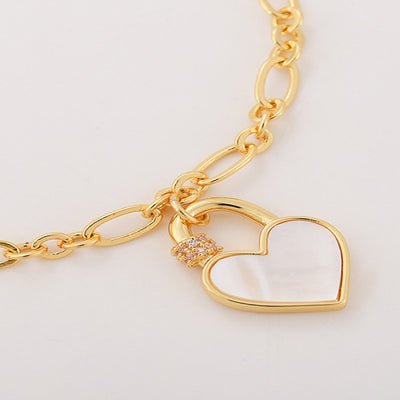 Best Gold Pearl Bracelet Jewelry Gift | Best Aesthetic Yellow Gold Pearl Heart Lock Pendant Chain Bracelet Jewelry Gift for Women, Girls, Girlfriend, Mother, Wife, Daughter | Mason & Madison Co.