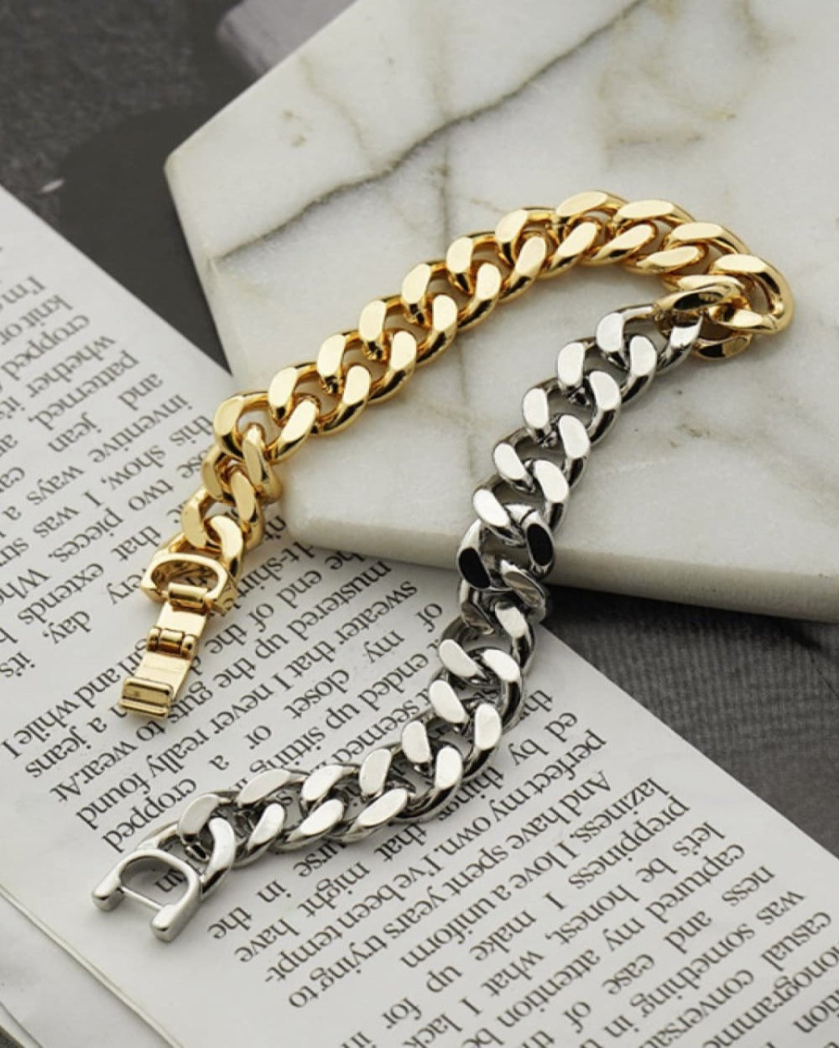 Gold and silver link bracelet outlet