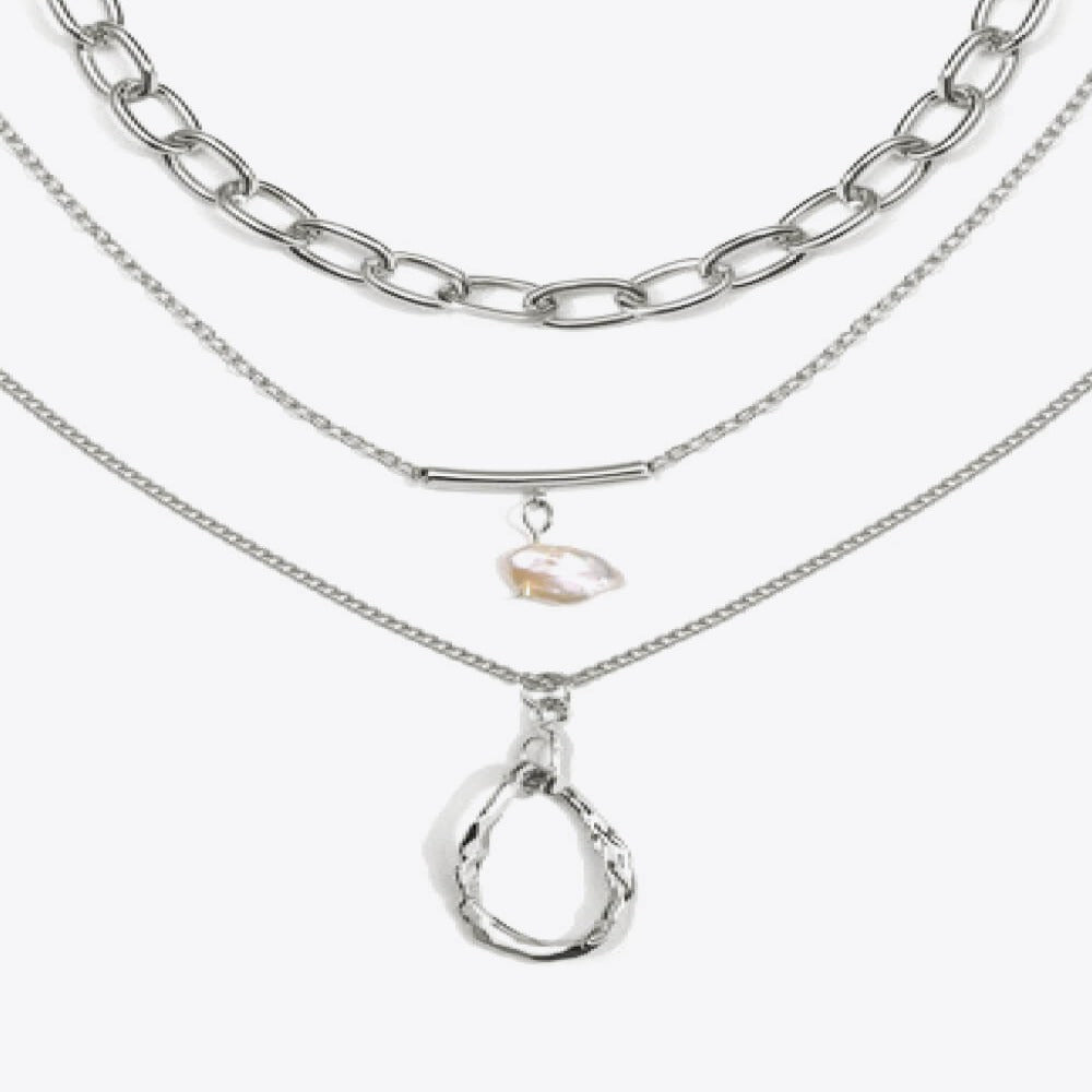 Trendy silver necklaces cheap