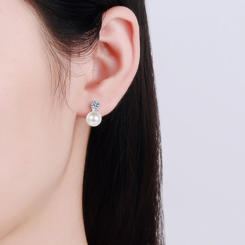 1# BEST Diamond Pearl Stud Earrings Jewelry Gifts for Women | #1 Best Most Top Trendy Trending 0.5 Carat Diamond with Pearl Stud Earrings for Women, Ladies | Mason & Madison Co.