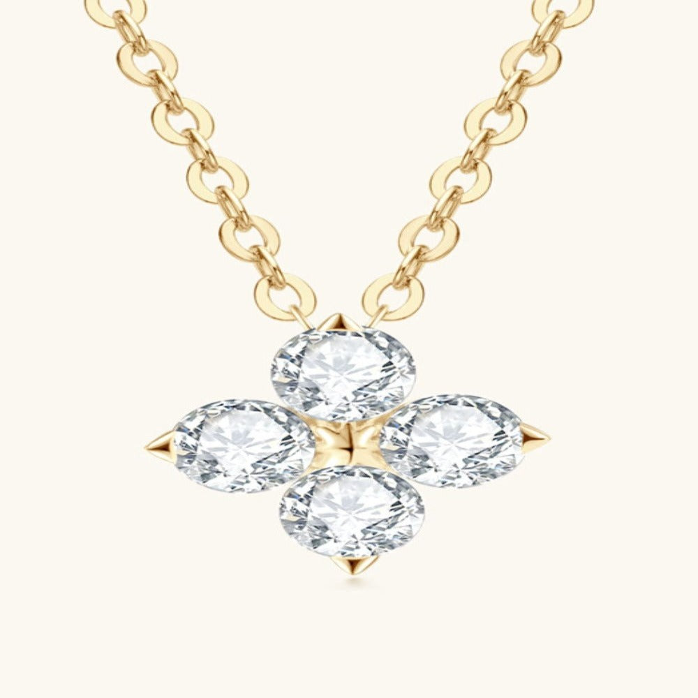 Best Gold Diamond Jewelry Gift | Best Aesthetic Yellow Gold Diamond Four Leaf Pendant Necklace Jewelry Gift for Women, Girls, Girlfriend, Mother, Wife, Daughter | Mason & Madison Co.