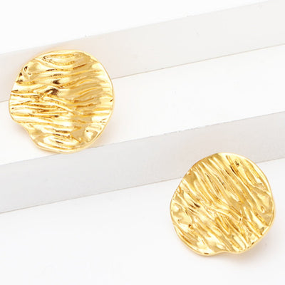 Best Gold Earrings Jewelry Gift | Best Aesthetic Yellow Gold Textured Stud Earrings Jewelry Gift for Women, Girls, Girlfriend, Mother, Wife, Daughter | Mason & Madison Co.