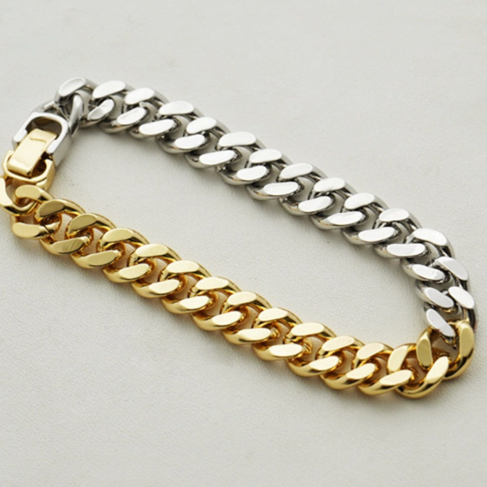 Two-Tone Chunky Chain Bracelet