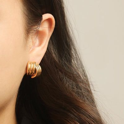 Elegant Pretty Gold Stud Earrings for Women Zirconia Wedding Jewelry Gift A  Pair | eBay