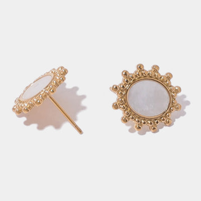 Best Gold Earrings Jewelry Gift | Best Aesthetic Yellow Gold Shell Stud Earrings Jewelry Gift for Women, Girls, Girlfriend, Mother, Wife, Daughter | Mason & Madison Co.