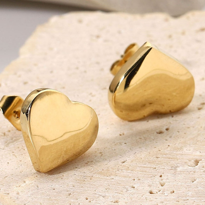 Best Gold Jewelry Gift | Best Aesthetic Yellow Gold Heart Stud Earrings Jewelry Gift for Women, Girls, Girlfriend, Mother, Wife, Daughter | Mason & Madison Co.