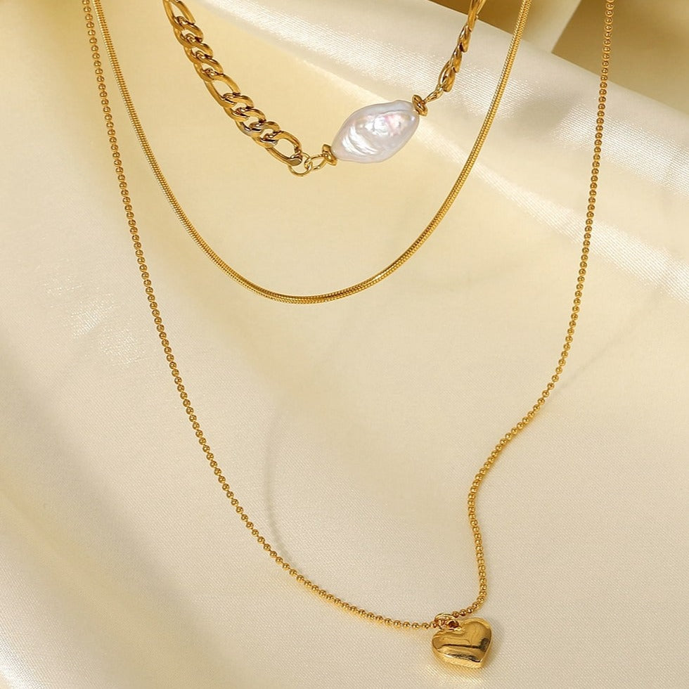 Pearl Necklace Gold Chain | Cute Pearl Chain Necklace Gold | Gold Pearl Curb Chain for Women Jewelry Gift | Mason & Madison Co.