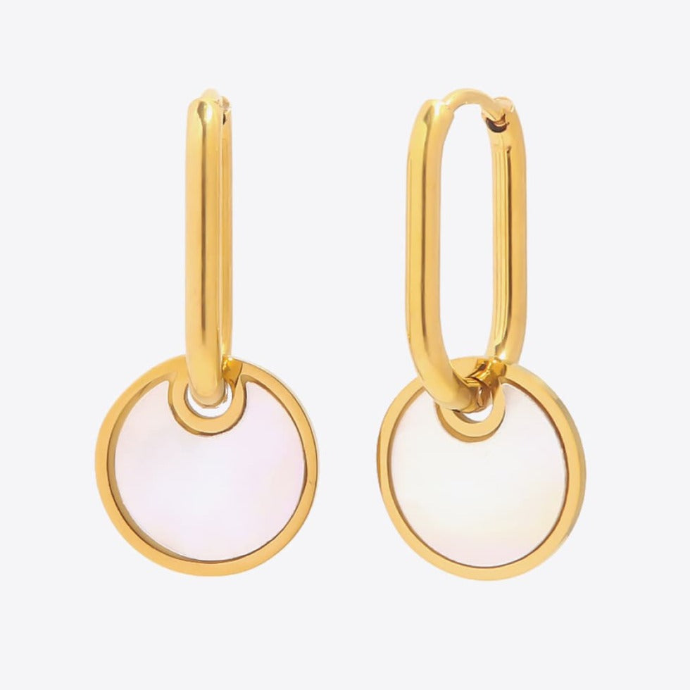 Gold Mother-Of-Pearl Drop Earrings