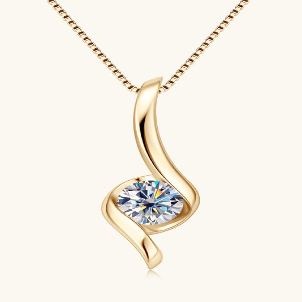 1 Carat Diamond Pendant Gold Necklace