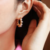 Women's Gold Pearl Hoop Earrings, Best Blooming Beauties Gold Pearl Hoop Earrings for Women Gift, Mason & Madison Co.