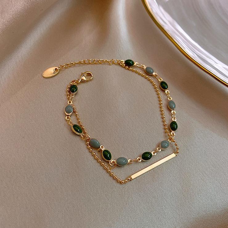 Estate 14K Y Gold 6.75cttw Jade & Seed Pearl Bracelet | Walter Bauman  Jewelers